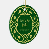 Personalisierter Kunst Nouveau WeihnachtsWreath Keramik Ornament (Rechts)