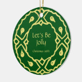 Personalisierter Kunst Nouveau WeihnachtsWreath Keramik Ornament (Links)