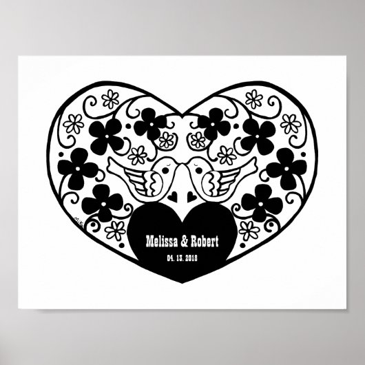 Personalisierter Kunstdruck Custom Wedding Geschen Poster (Vorne)
