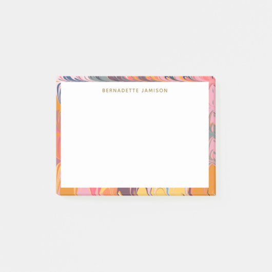 Personalisierter, Künstlerischer Abstrakter Marmor Post-it Klebezettel (Vorderseite)
