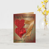 Personalisierter Kupfer und Wolle 7 Jahre alt Karte (Gelbe Blume)