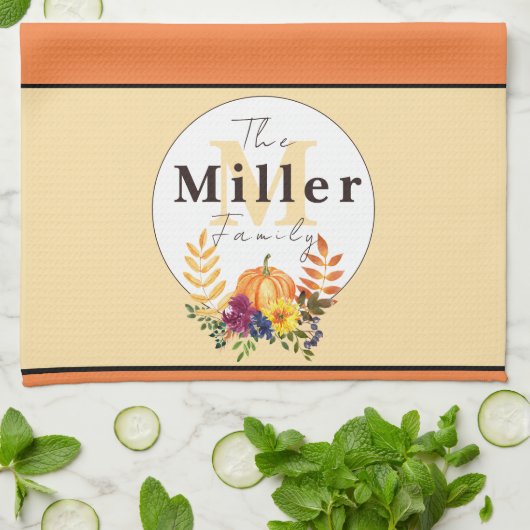 Personalisierter Kürbis Geschirrtuch (Gefaltet)