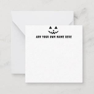 Personalisierter Kürbis Halloween Dein Name Mitteilungskarte