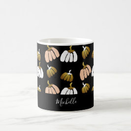 Personalisierter Kürbis in Schwarz, Blau, Weiß, Go Kaffeetasse