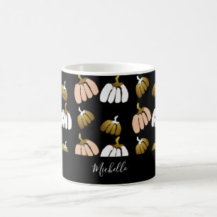 Personalisierter Kürbis in Schwarz, Rosa, Weiß, Go Kaffeetasse
