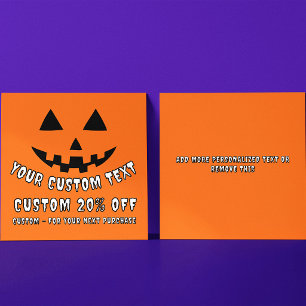 Personalisierter KürbisHalloween-Benutzerdefiniert Rabattkarte