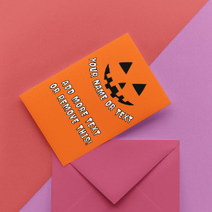 Personalisierter KürbisHalloween Einladungspostkarte
