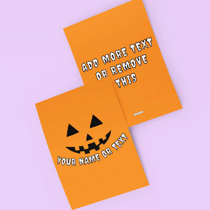 Personalisierter KürbisHalloween, Ihr Name oder Te Feiertagskarte