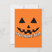 Personalisierter KürbisHalloween Ihr Name oder TEX Karte (Vorderseite)