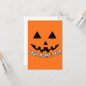 Personalisierter KürbisHalloween Ihr Name oder TEX Karte (Vorderseite/Rückseite Beispiel)