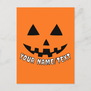 Personalisierter KürbisHalloween Ihr Name oder TEX Postkarte