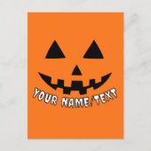 Personalisierter KürbisHalloween Ihr Name oder TEX Postkarte (Vorderseite)