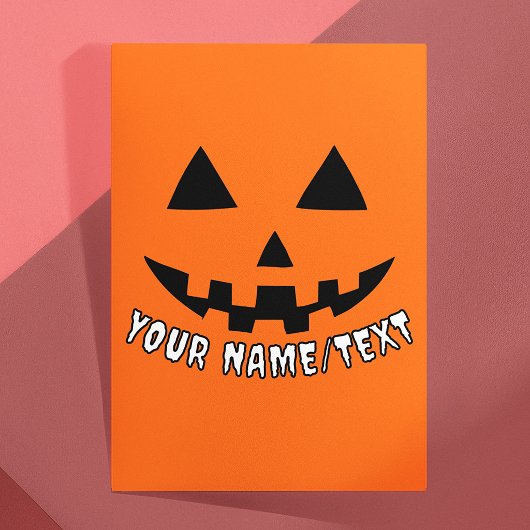 Personalisierter KürbisHalloween Ihr Name oder TEX Postkarte