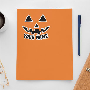 Personalisierter KürbisHalloween Name Black & Whit Aufkleber