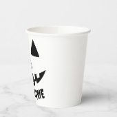 Personalisierter KürbisHalloween Name Black & Whit Pappbecher (Links)