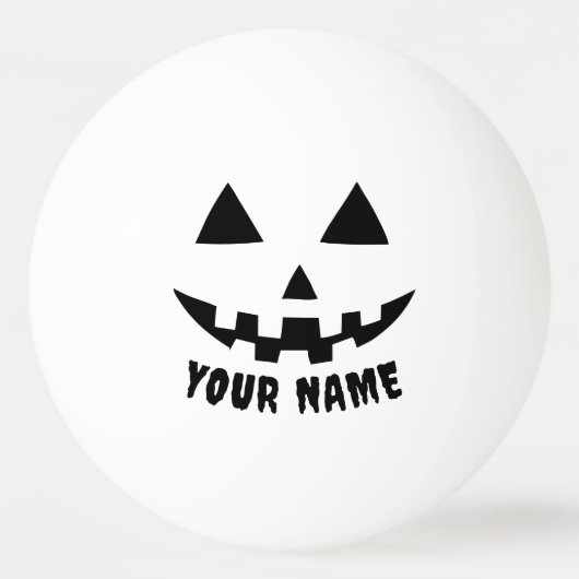 Personalisierter KürbisHalloween Name Black & Whit Tischtennisball (Vorderseite)