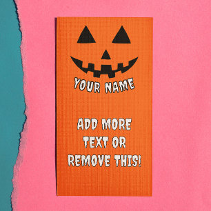 Personalisierter KürbisHalloween Werbekarte