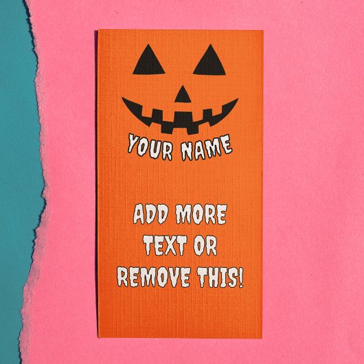 Personalisierter KürbisHalloween Werbekarte