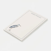 Personalisierter Küstenblauer Reiher Post-it Klebezettel (angewinkelt)