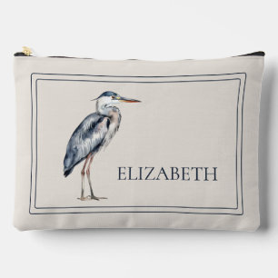 Personalisierter Küstenblauerreiher-Vogel Zubehörtasche
