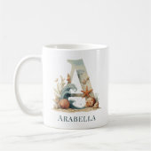 Personalisierter Küstenmonogramm-A-Initial-Strand Kaffeetasse (Links)