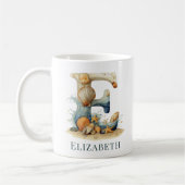 Personalisierter Küstenmonogramm Anfangsbuchstabe Kaffeetasse (Links)