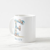 Personalisierter Küstenmonogramm Anfangsbuchstabe Kaffeetasse (Vorderseite Links)