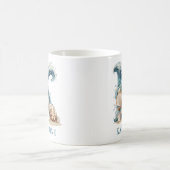 Personalisierter Küstenmonogramm Anfangsbuchstabe Kaffeetasse (Mittel)
