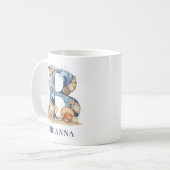 Personalisierter Küstenmonogramm-B-Initialstrand Kaffeetasse (Vorderseite Links)