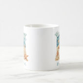 Personalisierter Küstenmonogramm-Initiale H Strand Kaffeetasse (Mittel)