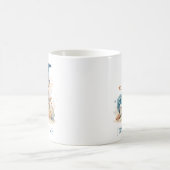 Personalisierter Küstenmonogramm-Initiale J Strand Kaffeetasse (Mittel)