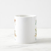 Personalisierter Küstenmonogramm-Initiale T Strand Kaffeetasse (Mittel)