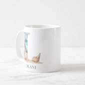 Personalisierter Küstenmonogramm-Initialen-Becher Kaffeetasse (Vorderseite Links)