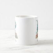 Personalisierter Küstenmonogramm-Initialen-Becher Kaffeetasse (Mittel)