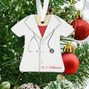 Personalisierter Laborkittel/Ärztin Ornament