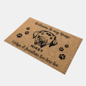 Personalisierter Labrador-Hund Zeichnend Fußmatte (Schrägansicht)