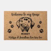 Personalisierter Labrador-Hund Zeichnend Fußmatte (Vorderseite)
