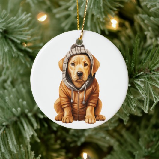Personalisierter Labrador Retriever Dog Art Keramik Ornament (Baum)