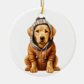 Personalisierter Labrador Retriever Dog Art Keramik Ornament (Vorne)