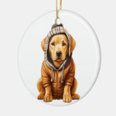 Personalisierter Labrador Retriever Dog Art Keramik Ornament (Links)