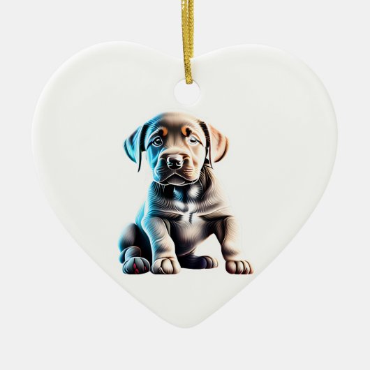 Personalisierter Labrador Retriever Welpe Keramik Ornament (Vorne)