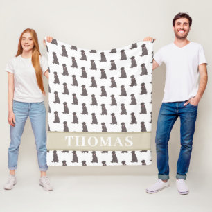 Personalisierter Labrador (Schokoladenbraun) Fleecedecke
