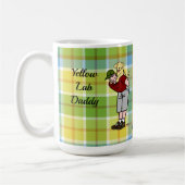 Personalisierter Labrador-Vati kariert im Rot Kaffeetasse (Links)