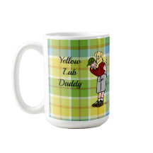 Personalisierter Labrador-Vati kariert im Rot