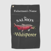 Personalisierter Lachs Whisperer Dunkles Handtuch (Vorderseite)