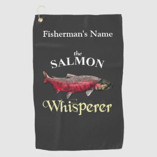 Personalisierter Lachs Whisperer Dunkles Handtuch