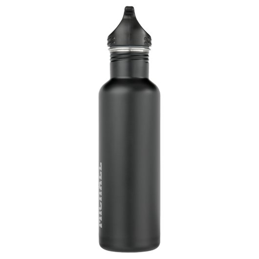 Personalisierter Lacrosse Name Grau Edelstahlflasche (Rechts)