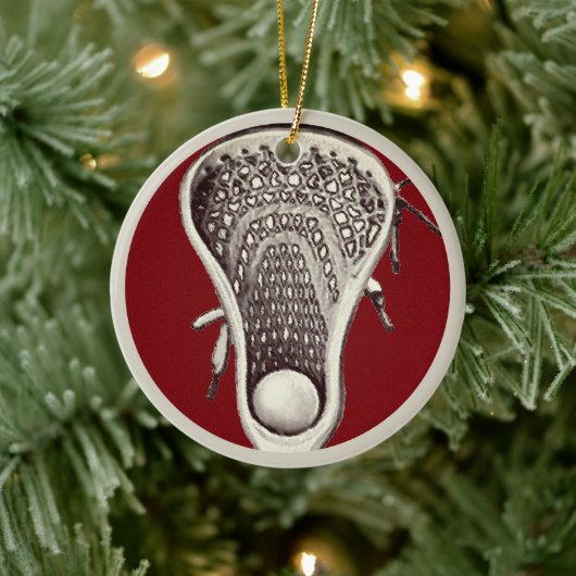 Personalisierter Lacrosse Player 2025 Keramik Ornament (Baum)