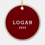 Personalisierter Lacrosse Player 2025 Keramik Ornament (Hinten)