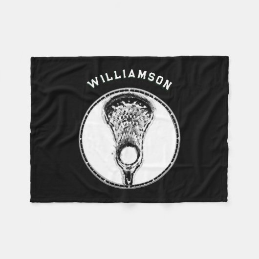 Personalisierter Lacrosse Player Fleecedecke (Vorderseite (Horizontal))